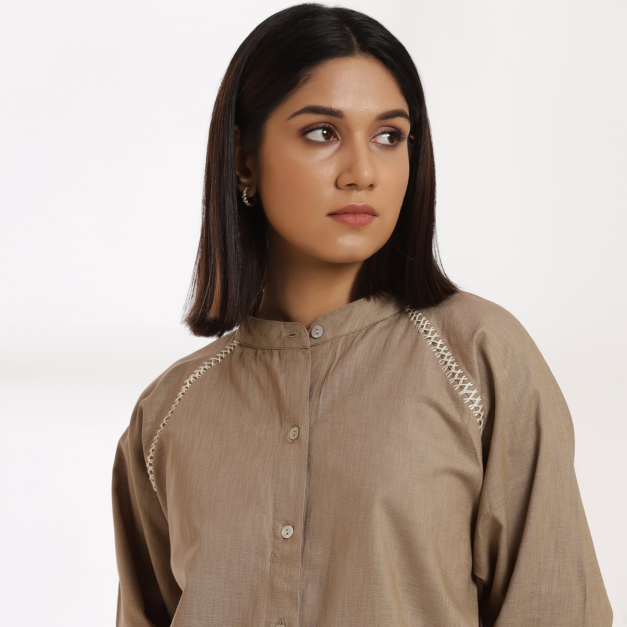 Ground Shirt - Horizon Button-Down Beige Shirt