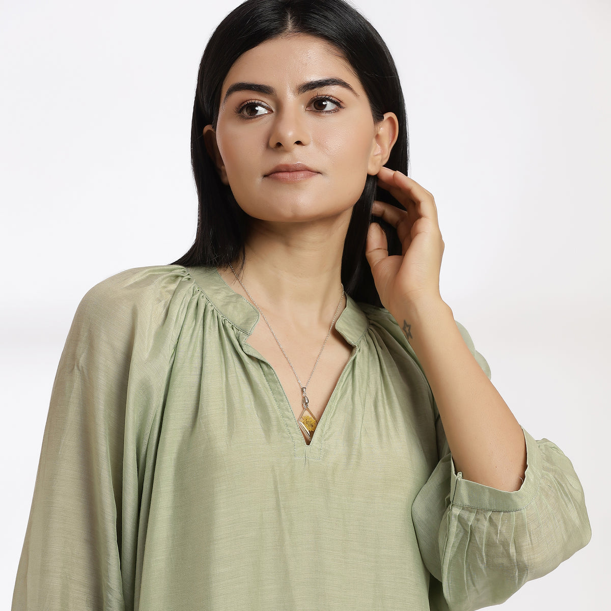 Flow - Sage Breeze Tiered - Midi Dress
