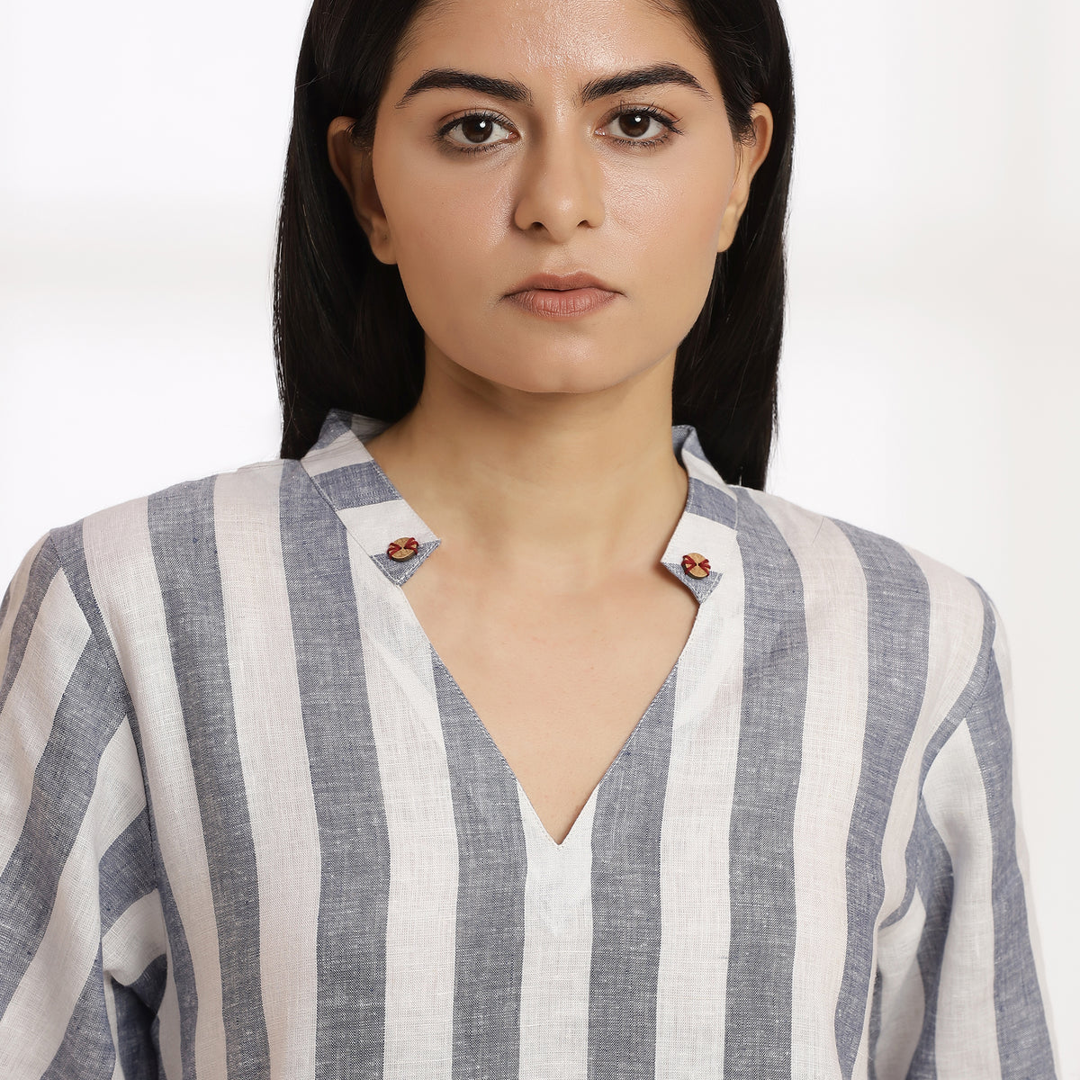 Wild Still- Effortless Elegance Striped Cotton Kurti
