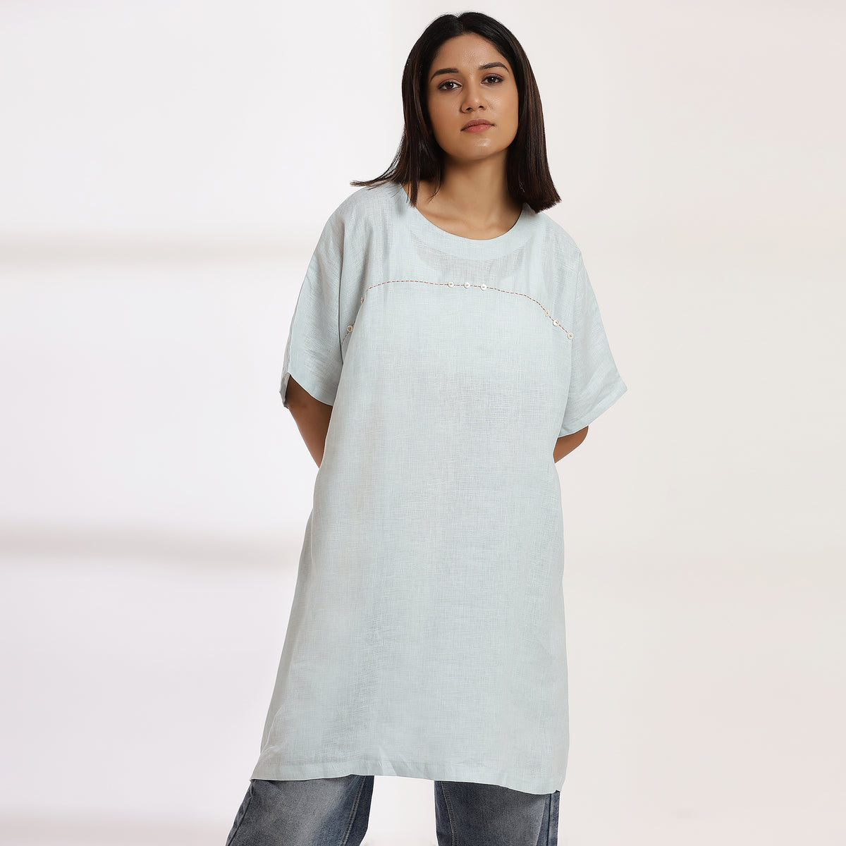 Unbound- Soft Sheen Cotton Silk Dress