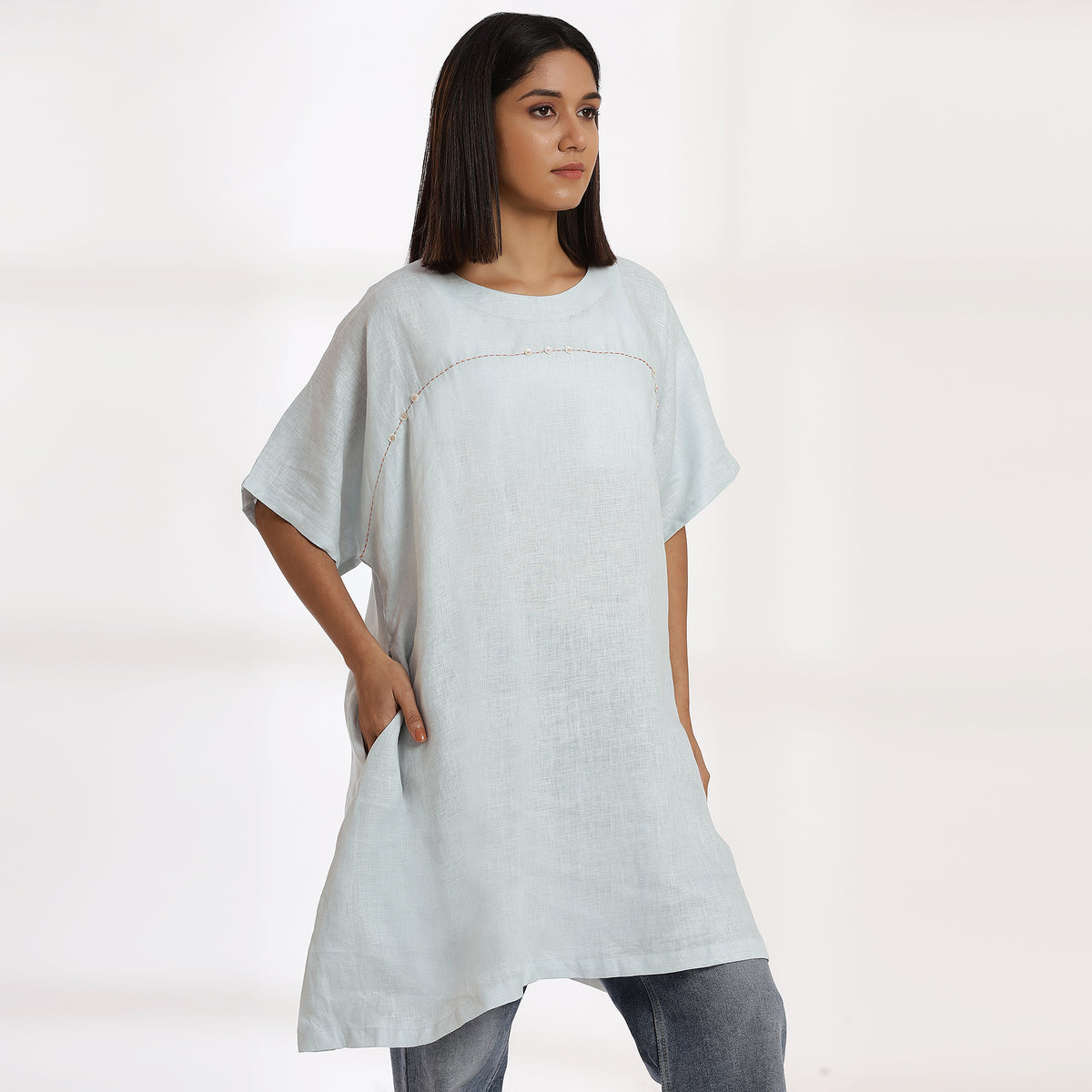 Unbound- Soft Sheen Cotton Silk Dress