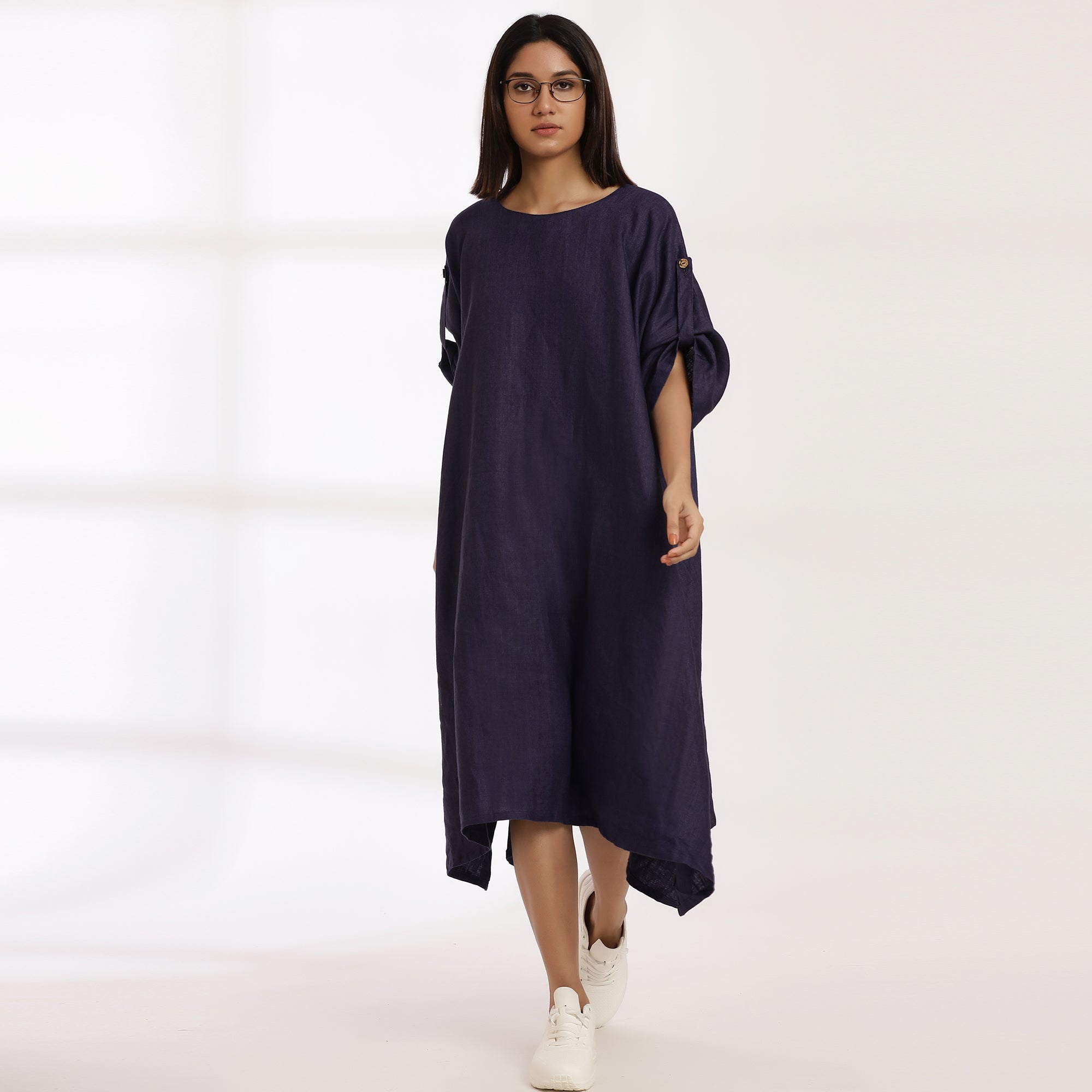 Untamed- Linen Flow Structured Ease A-Line Kaftan Dress