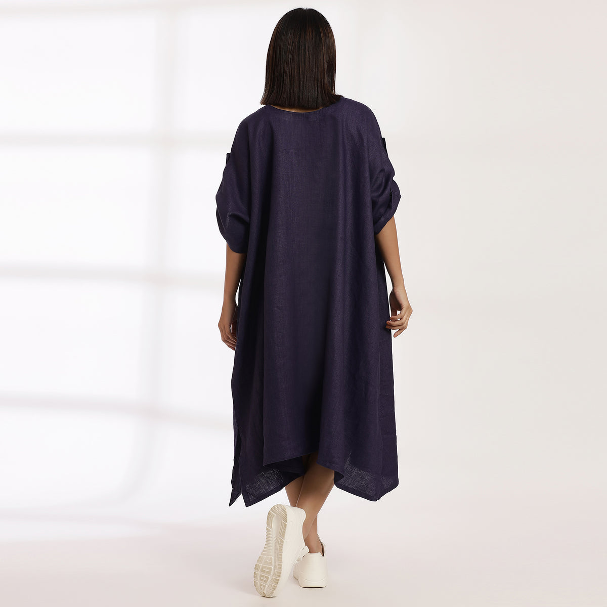 Untamed- Linen Flow Structured Ease A-Line Kaftan Dress