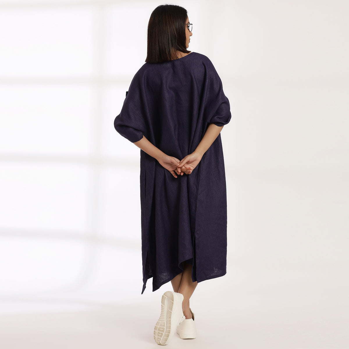 Untamed- Linen Flow Structured Ease A-Line Kaftan Dress