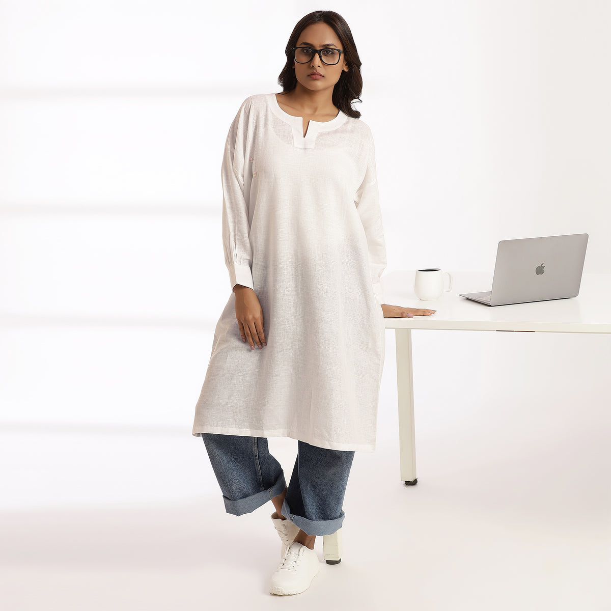 Soft Edge- Full Sleeve Straight Fit Kurta – Perfect for All Occasions
