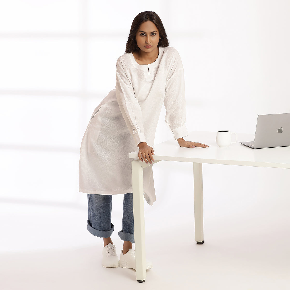 Soft Edge- Full Sleeve Straight Fit Kurta – Perfect for All Occasions