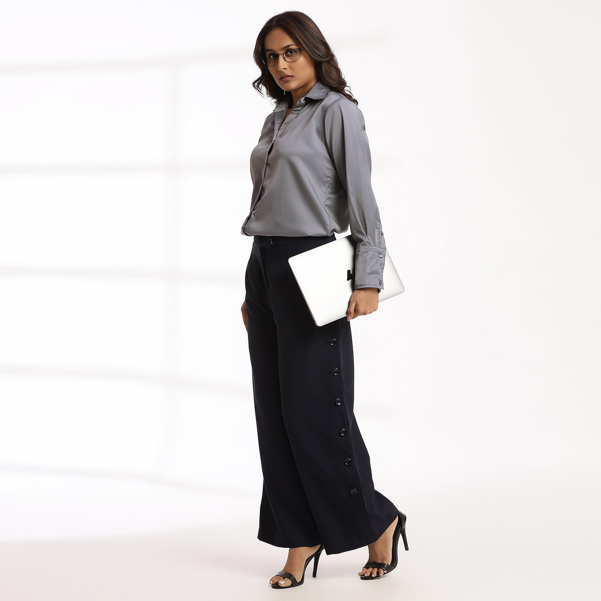 Roma- Silk Grey Button-ups Shirt