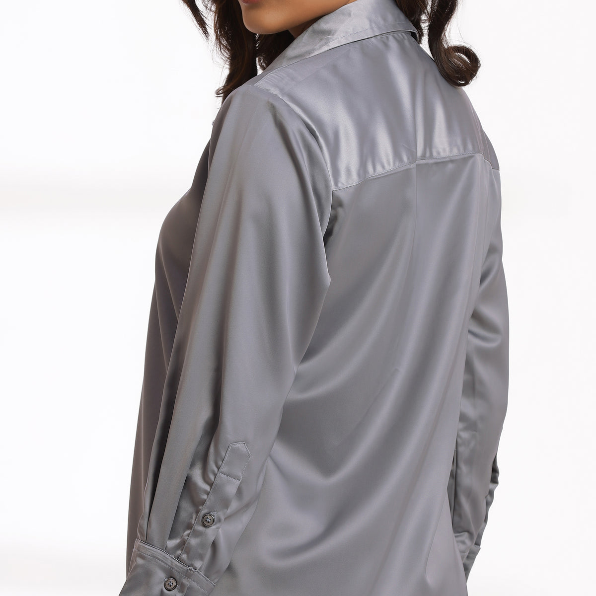 Roma- Silk Grey Button-ups Shirt