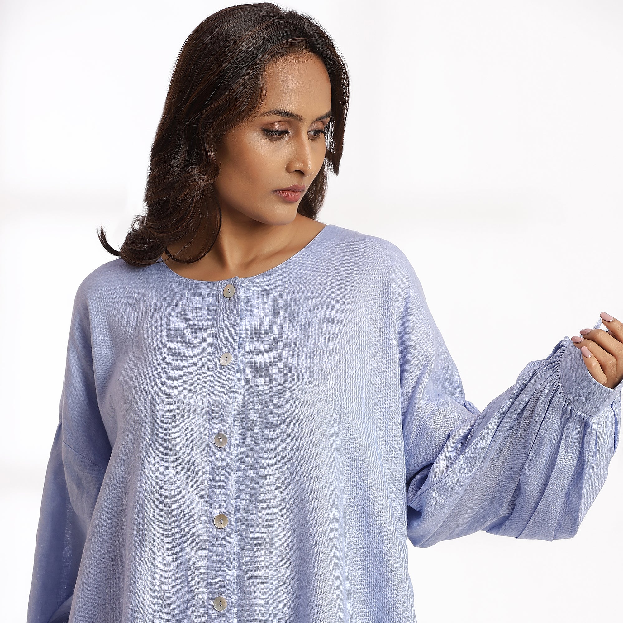 No Apology-Blue Breeze Serenity Button Down Maxi Dress