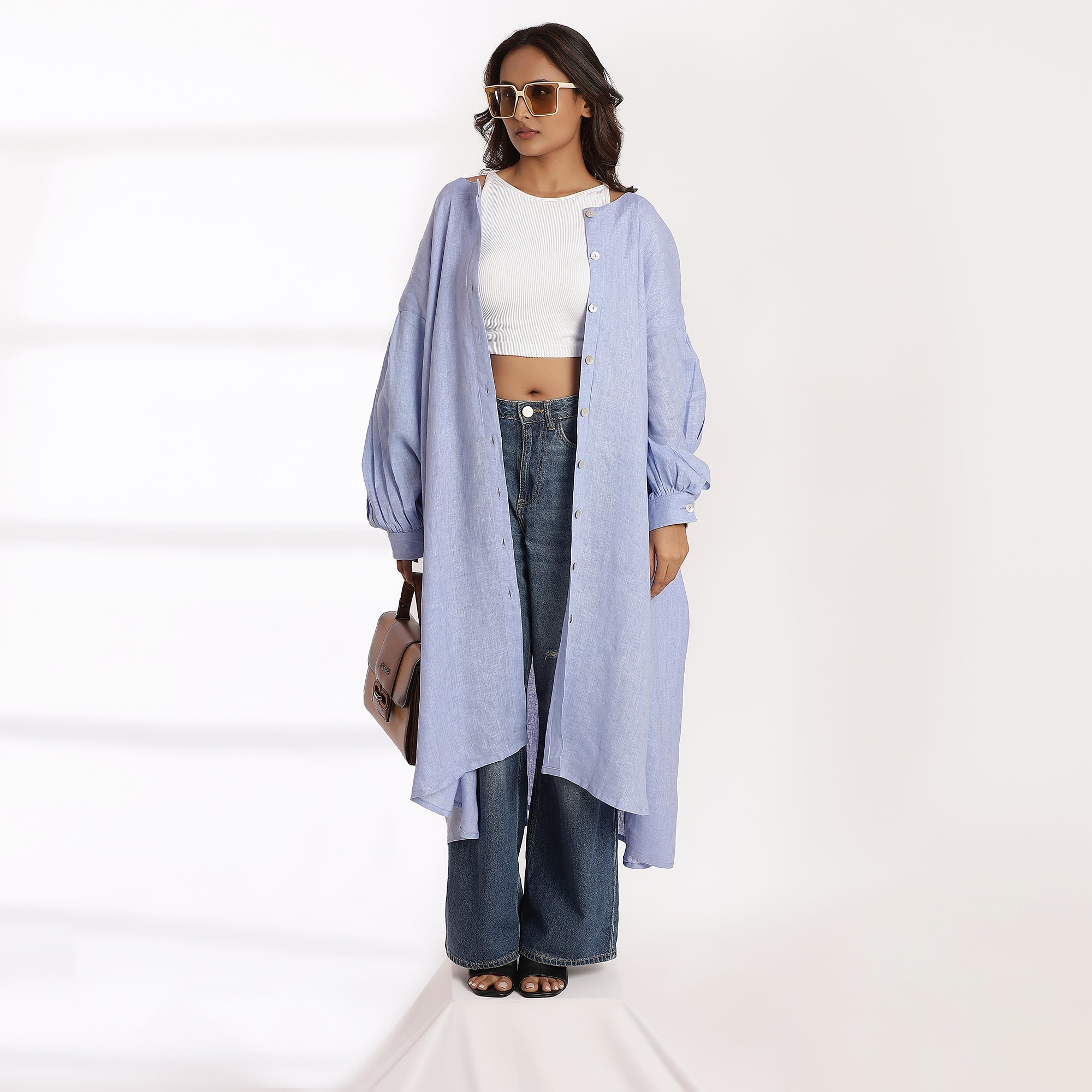 No Apology-Blue Breeze Serenity Button Down Maxi Dress